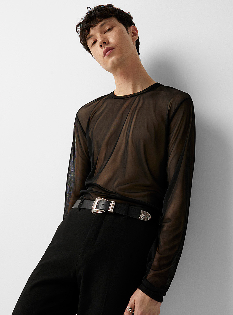 Monochrome mesh T-shirt | Simons