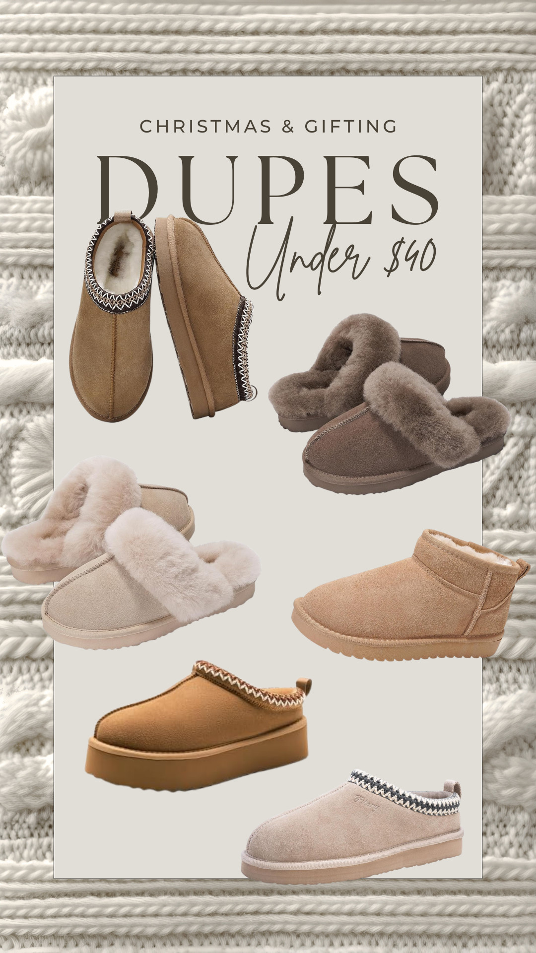 The only cozy slippers and boots you need all from Amazon. Keep your feet toasty with these beauties, living in these for the next 3 months.

The first tagged are my favorites, fits true to size and the platform is FAB!!!!!!!!!!!! 
.
.
.
uggs, holiday , winter style, winter fashion, house shoes, faux uggs, teacher gifts, dirty Santa gift, slippers, stocking stuffers christmas gifts, womens fashion, cozy, boots.

 

 

#LTKHoliday #LTKGiftGuide #LTKFindsUnder50
