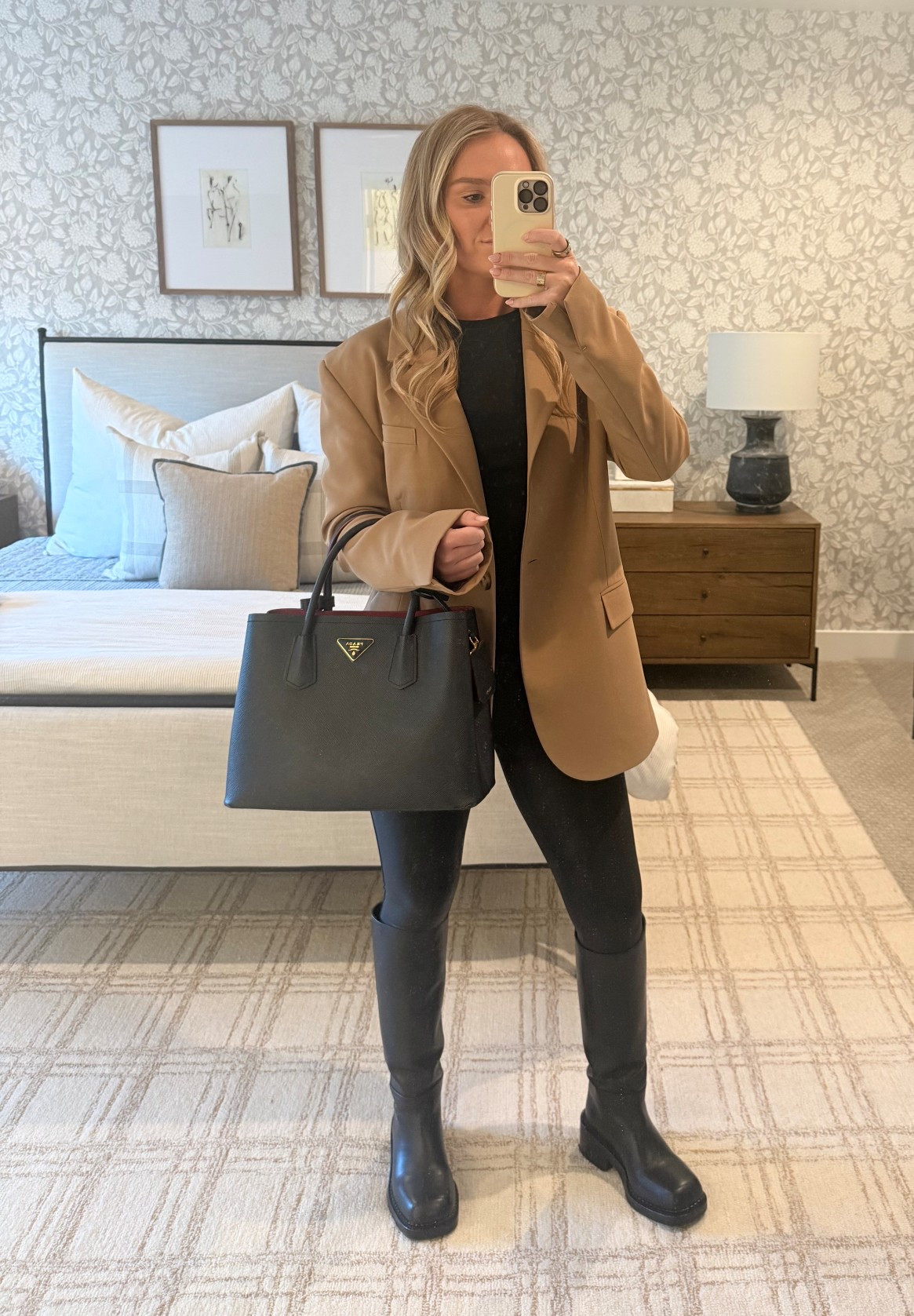 Classic fall work uniform 🍂
Camel blazer, black boots, and my go-to tote — polished, comfy, and perfect for the office or meetings.

These perfect faux leather leggings are on SALE right now ($29 off) — just in time for winter ❄️

#WorkOutfit #OOTD #FallStyle #OfficeChic #WorkwearInspo #LTKStyle #LTKFashion #BlazerOutfit #CapsuleWardrobe #Corporate #BusinessCasual #BlackBoots #Blazer #CorporateFit #WorkWear  

#LTKWorkwear #LTKItBag #LTKSeasonal