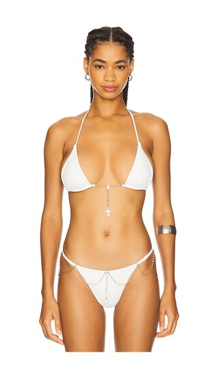 Rosary Bikini Top in White | Revolve Clothing (Global)