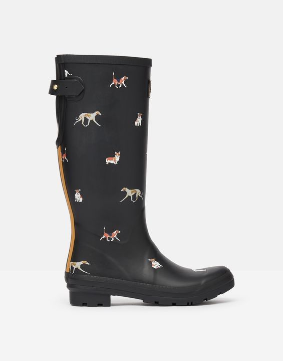 Printed Wellies With Adjustable Back Gusset | Joules (US)