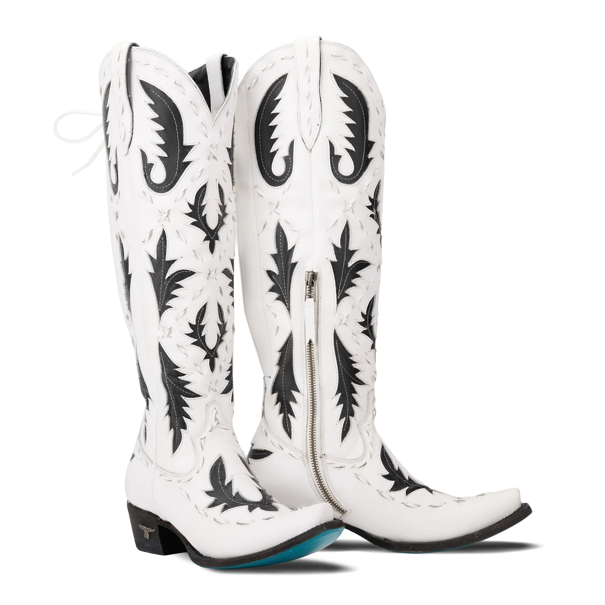 Reverie Knee High Corset - Newsprint | Lane Boots
