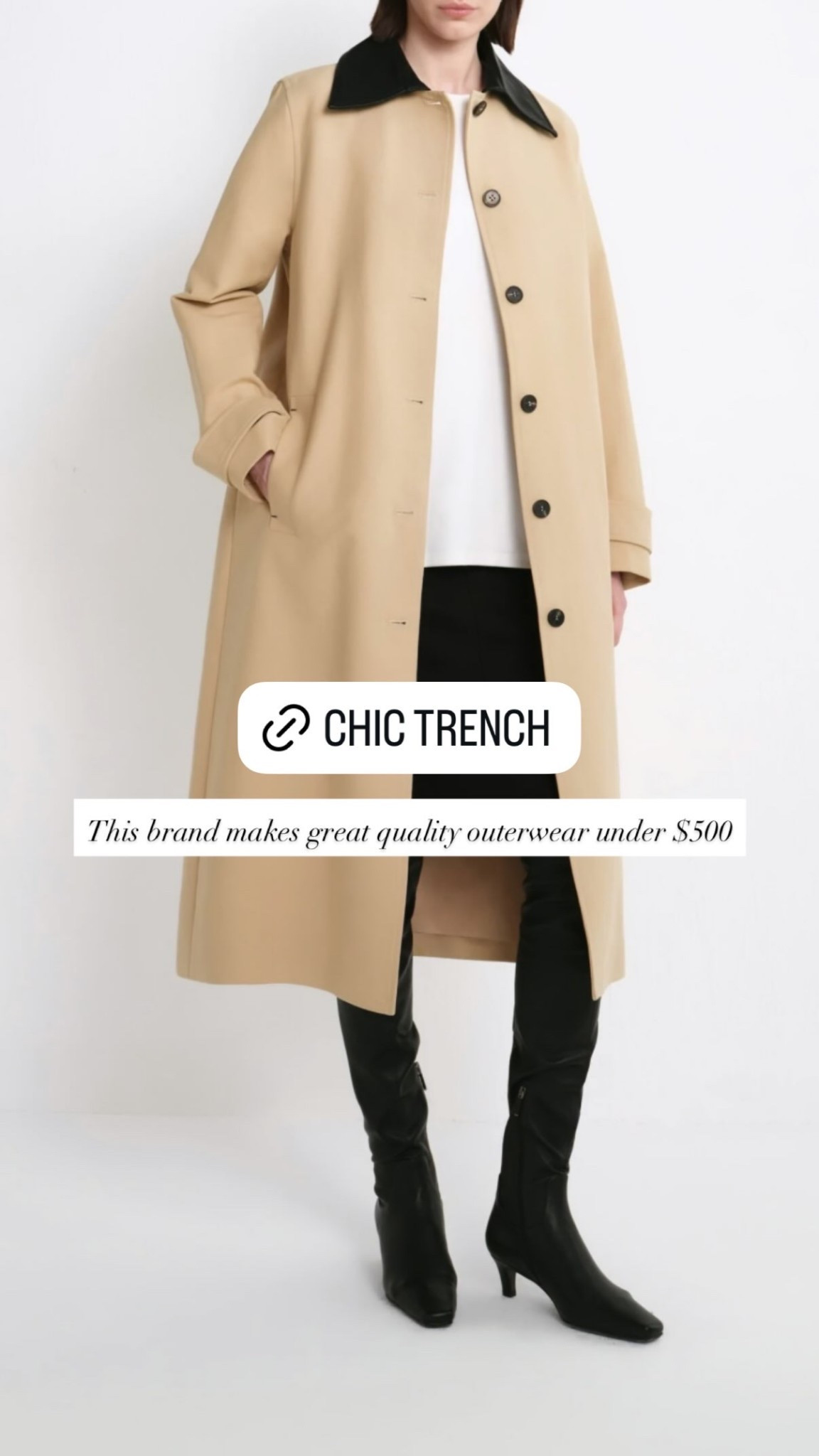 This brand makes great quality outerwear under $500! Fall coat, trench coat.
