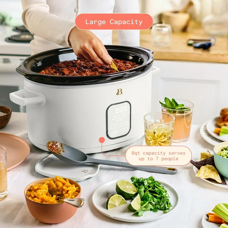 Beautiful 6 Qt Programmable Slow Cooker, White Icing by Drew Barrymore | Walmart (US)