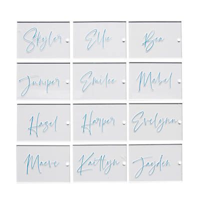 Personalized Script Clear Acrylic Gift Tags - 12 Pc. | Oriental Trading Company