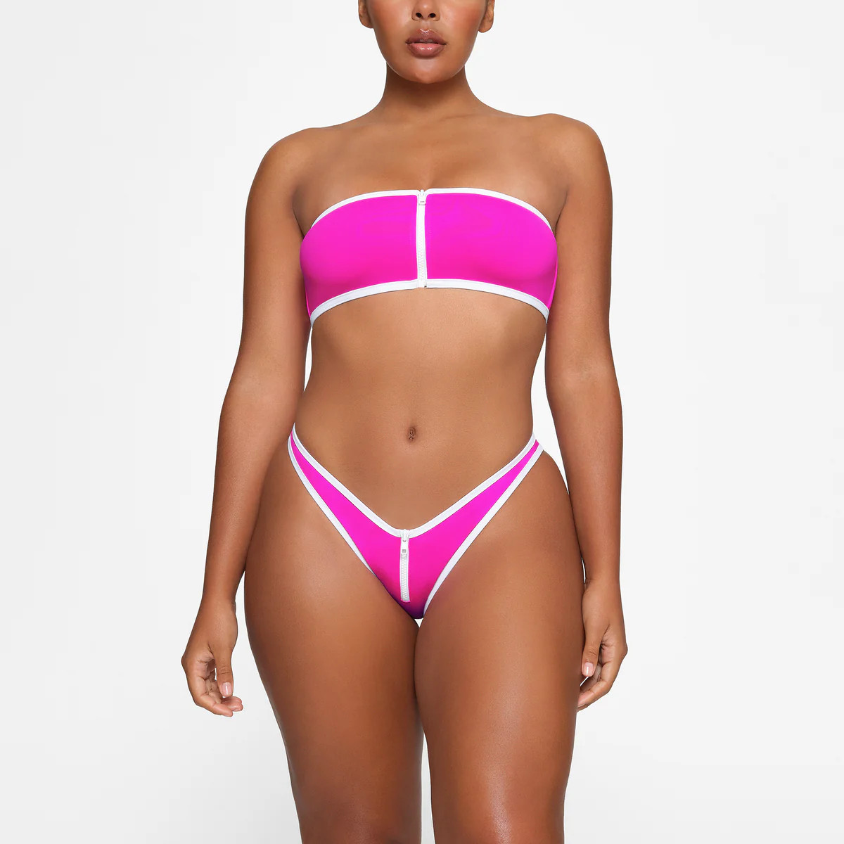 ZIP-UP SWIM BANDEAU TOP | SKIMS (US)