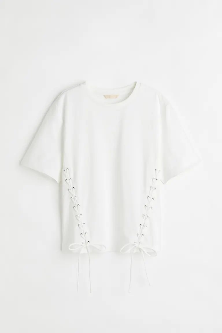 Lacing-detail T-shirt | H&M (US + CA)