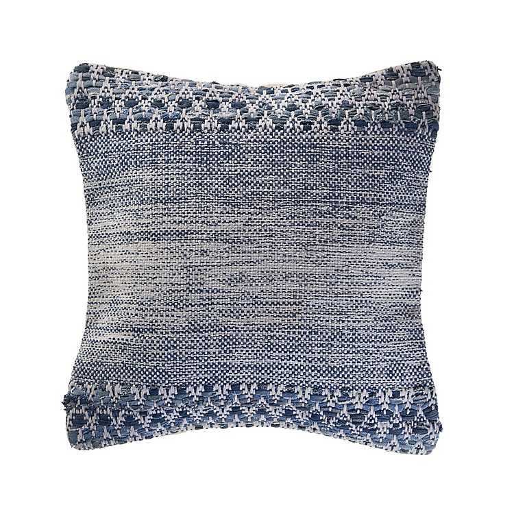 Blue and Ivory Textured Wavy Accent Pillow | Kirkland's Home