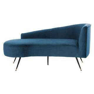 Evangeline Navy/Black Chaise Lounge | The Home Depot
