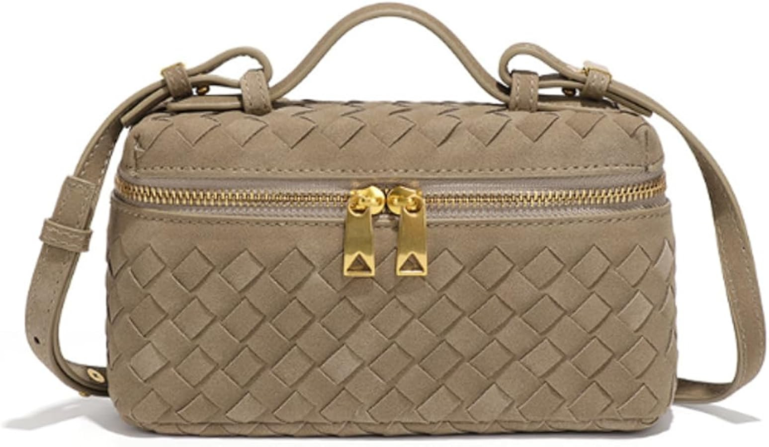 Slouchy Woven Crescent Crossbody Purses Women Square Box Shoulder Bag Mini Suede Tote Hobo Bags H... | Amazon (US)