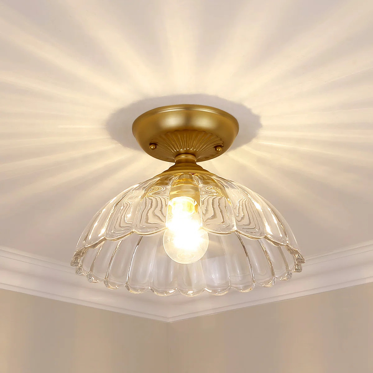 Stanton Iberville Glass Semi Flush Mount | Wayfair North America