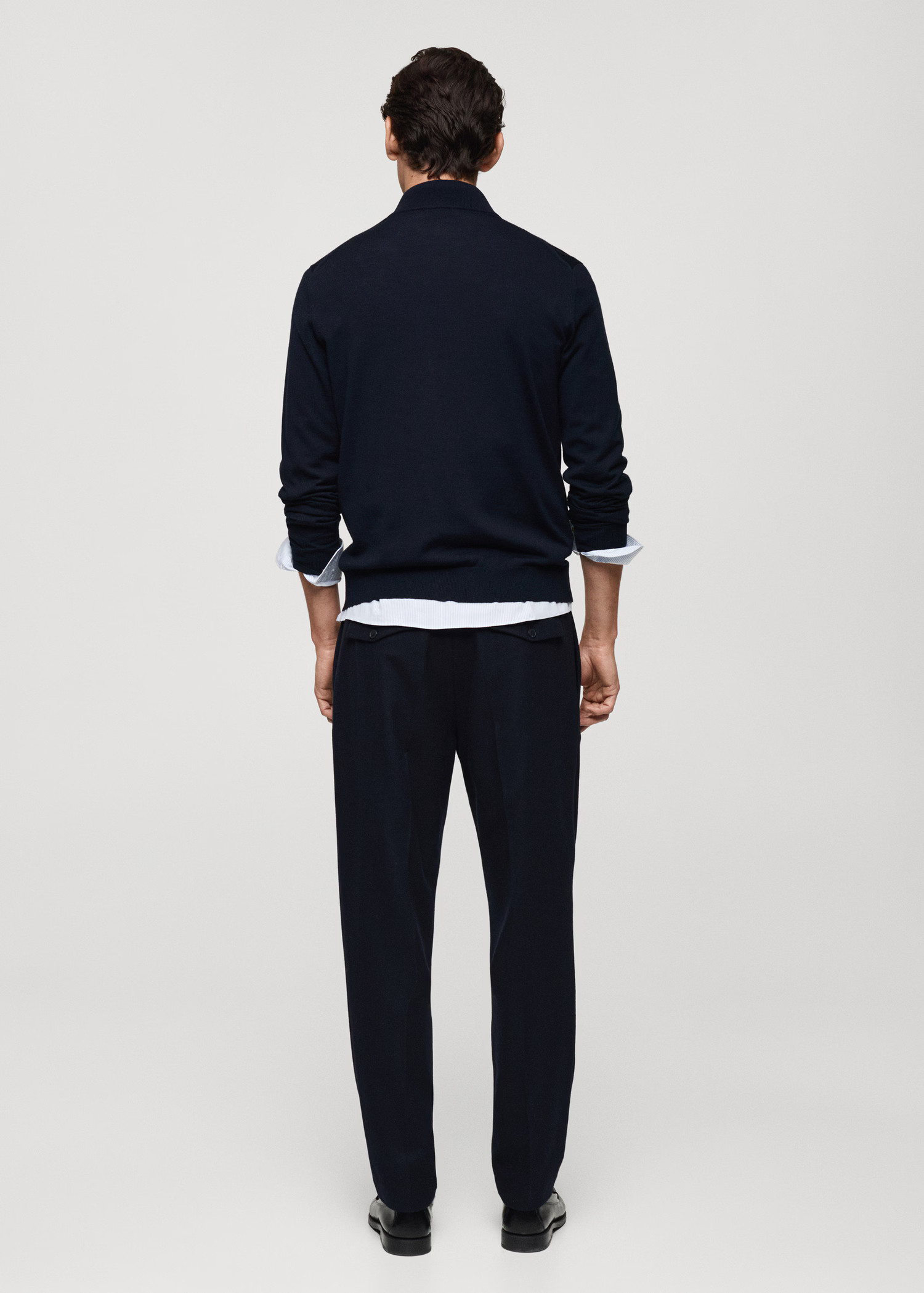 100% merino wool perkins-neck sweater with zip - Men | MANGO United Kingdom | MANGO (UK)