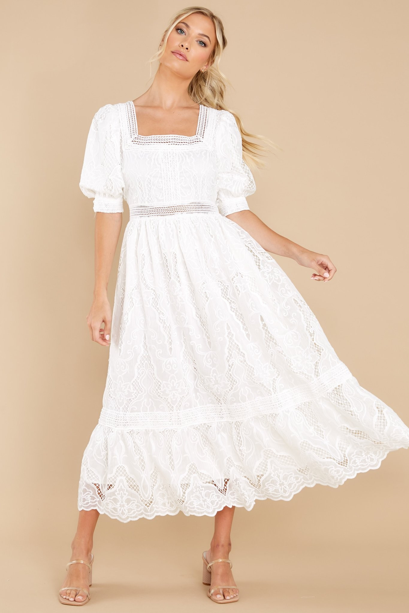 Making A Memory White Eyelet Maxi Dress | Red Dress 