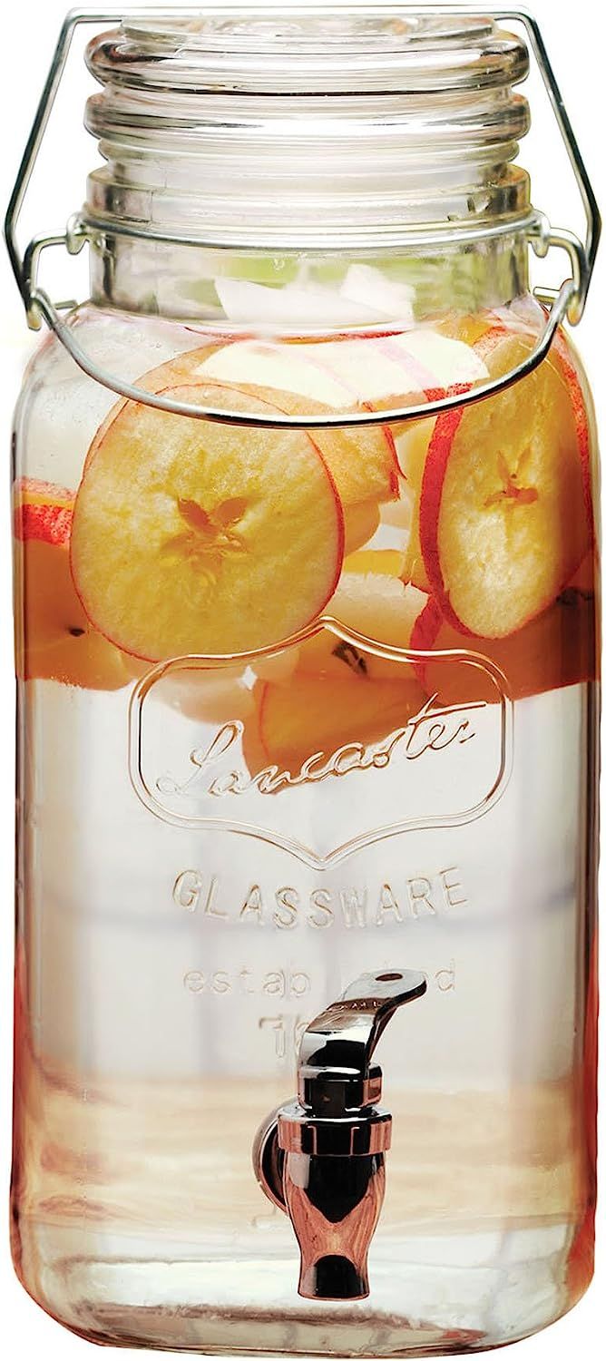 Circleware Yorkshire Mason Jar Glass Beverage Dispenser with Hermetic Locking Lid Glassware For W... | Amazon (US)