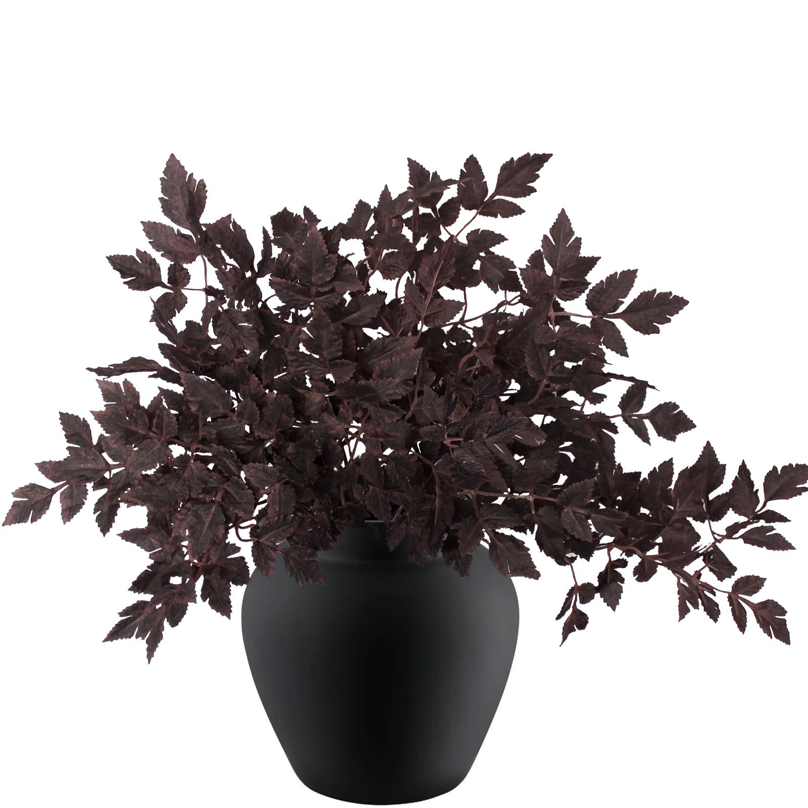 6PCS 18 Inches Artificial Cimicifuga Plum Leaf Stems Spray Faux Ramosa Leaf Branch Fall Plant Fak... | Amazon (US)