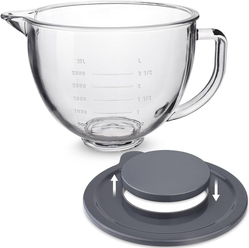 Glass Mixing Bowl Accessory 5 Quart - Compatible with KitchenAid 4.5 and 5 Quart Tilt-Head Stand ... | Amazon (US)