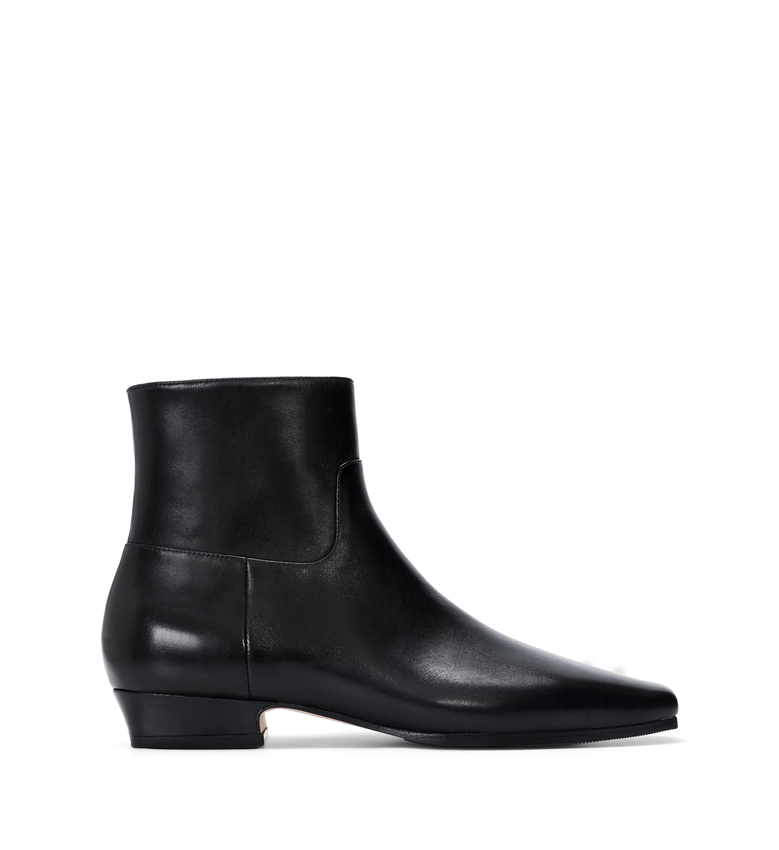 Pitta Black Leather Flat Boots | Bared Footwear | Bared Footwear