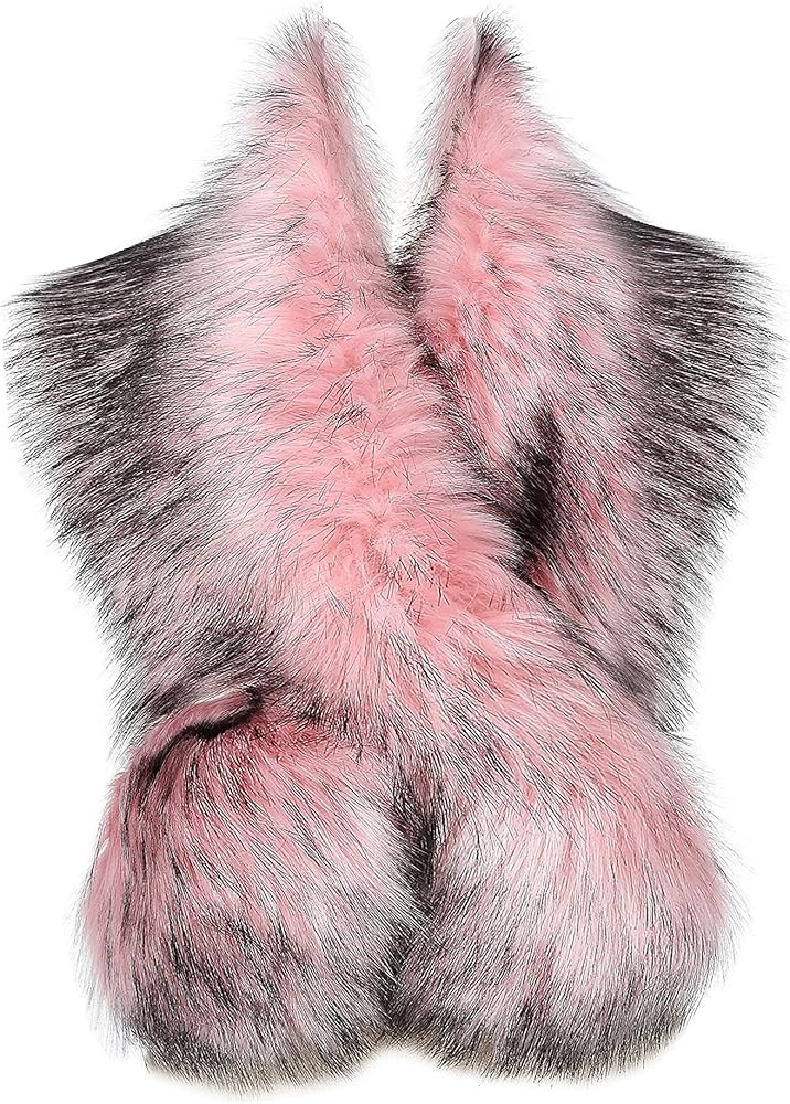 BABEYOND Women's Faux Fur Shawl Party Faux Fur Collar Fur Wraps for Winter Bridal Wedding Cover U... | Amazon (US)