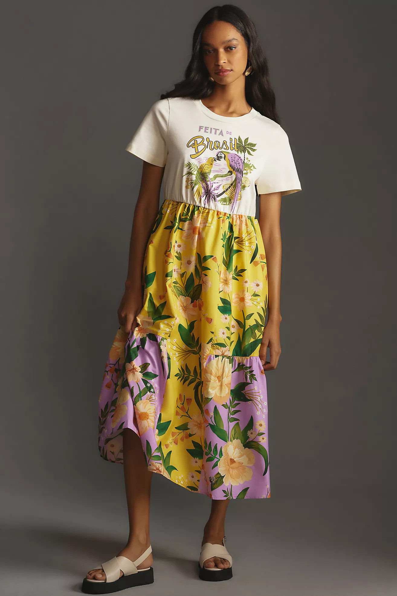 Farm Rio Tiered Maxi Shirt Dress | Anthropologie (US)