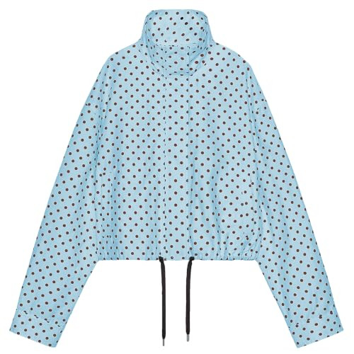 Songling Women Polka Dot Jacket Zip Up Lightweight Cropped Bomber Coat | Amazon (US)