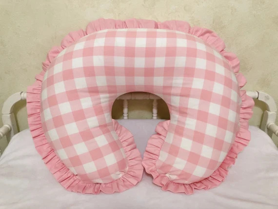 Nursing Pillow Cover Baby Girl Pink Plaid Nursing Pillow | Etsy | Etsy (US)