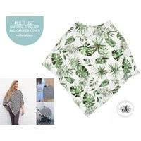 Monstera Leaves Multi Use Nursing Cover - Car Set Palm Poncho | Newborn Photo Prop Ready To Ship Bab | Etsy (US)