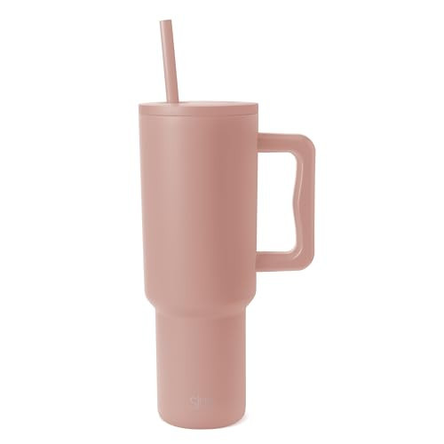 Simple Modern 40 oz Tumbler with Handle and Straw Lid | Insulated Reusable Stainless Steel Water Bottle Travel Mug Cupholder Use | Gifts Women Men Him Her | Trek Collection | 40oz | Mauve Me | Amazon (US)