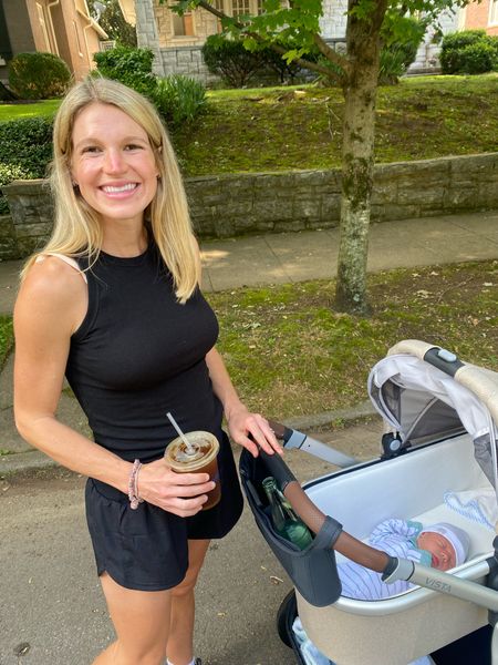 Mom look! I live in these target tank tops (on sale for $7) and love these black athletic shorts from target too. My baby boy is also wearing a target onesie that is modal and so soft and stretchy 

Using the uppababy vista stroller which is a baby essential for long walks - I have the Declan color but the brown color is on the Nordstrom  anniversary sale  

Target finds , weekend style, easy summer outfit , coffee shop outfit , errands outfit , baby onesie 

#LTKunder50 #LTKFitness #LTKbaby