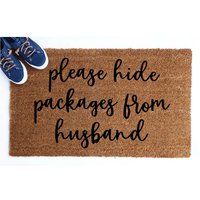 Please Hide Packages Doormat.Door Mat.Welcome Mat.Custom Doormat.Wedding Gift.Personalized Gift.Housewarming Gift.Engagement Gift.Coir Mat | Etsy (US)