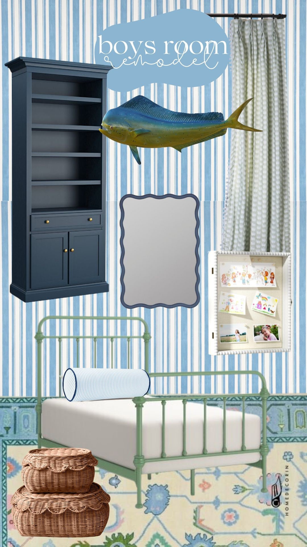 Designing our boys’ blue and green bedroom 💙💚 After the house fire rebuild, I’ve been so excited to create a space that feels both fun and functional. We’re pulling together kids’ room inspiration with colorful decor, cozy bedding, layered textures, and plenty of storage solutions. This room is all about growing with them—mixing playful details with timeless design. Can’t wait to show you how this bedroom makeover comes together as part of our home renovation journey 🛏️✨

#LTKKids #LTKHome #LTKFamily
