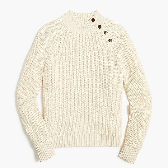 Cotton button mockneck sweater | J.Crew Factory