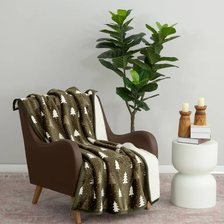 Better Homes & Gardens  Printed VelvetLoftTM Reverse  Faux Shearling Adult Throw, 50”  x 60”,... | Walmart (US)