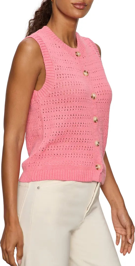 Cotton Pointelle Sleeveless Sweater | Nordstrom