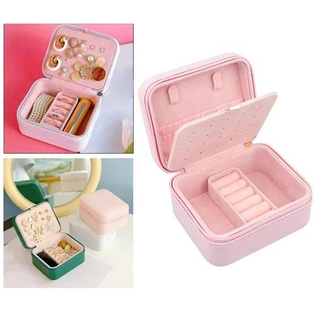 Multipurpose Jewelry Storage Box 3 Part Ear Studs Board PU Leather 2 Hooks Mini Organizer for Perfum | Walmart (US)