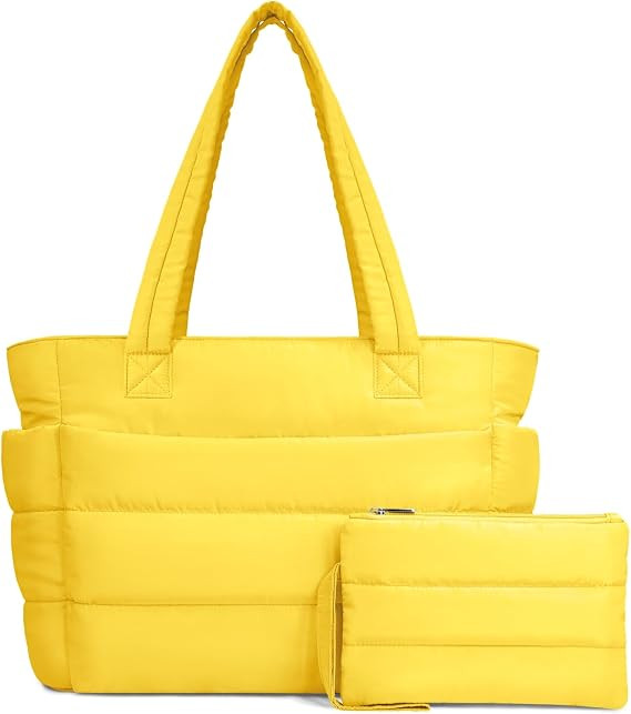 TOPDesign Puffer Tote Bag for Women, Lightweight Puffy Handbag with Compartments, Quilted Shoulde... | Amazon (US)