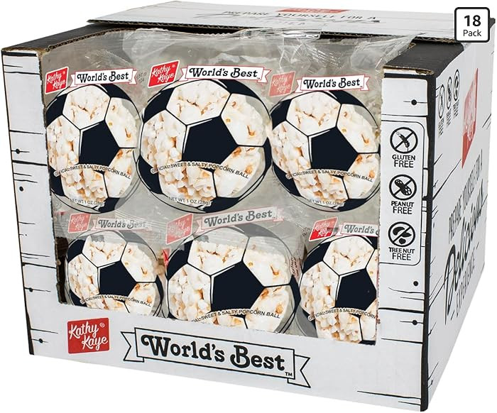 Kathy Kaye Soccer Sweet & Salty 1 oz. Popcorn Balls | Delicious, Crunchy, & Perfect for Snacking|... | Amazon (US)