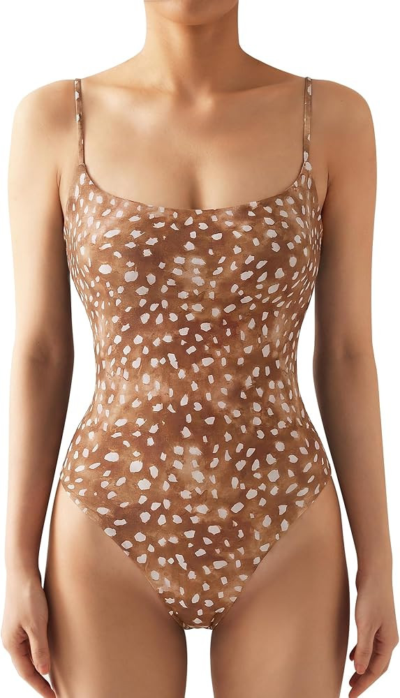 SUUKSESS Women Sexy Square Neck Thong Bodysuit Backless Cami Bodysuit Top | Amazon (US)