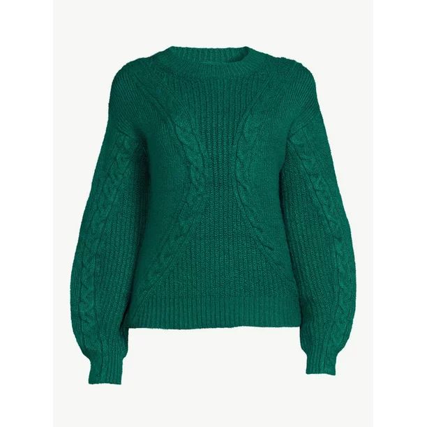Scoop Women's Textured Cable Knit Sweater | Walmart (US)