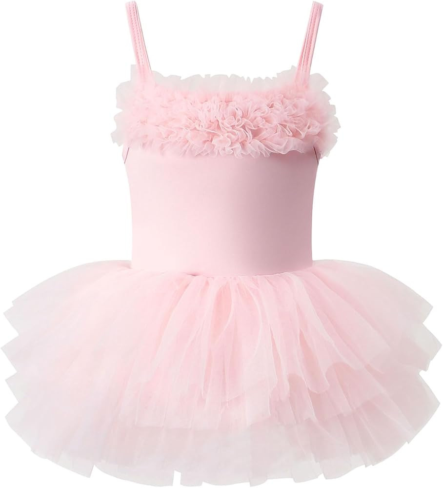 Tutu.kk Toddler Ballet Tutu Dress Dance Tiered Sleeveless Snap Crotch Leotards with Tulle Balleri... | Amazon (US)