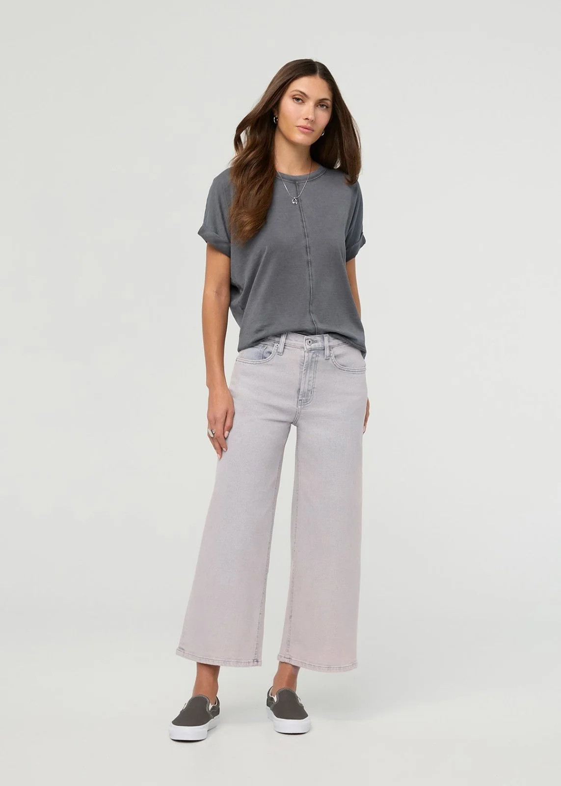 Performance Denim+ High Rise Wide Leg Crop - Quartz Fade | DUER