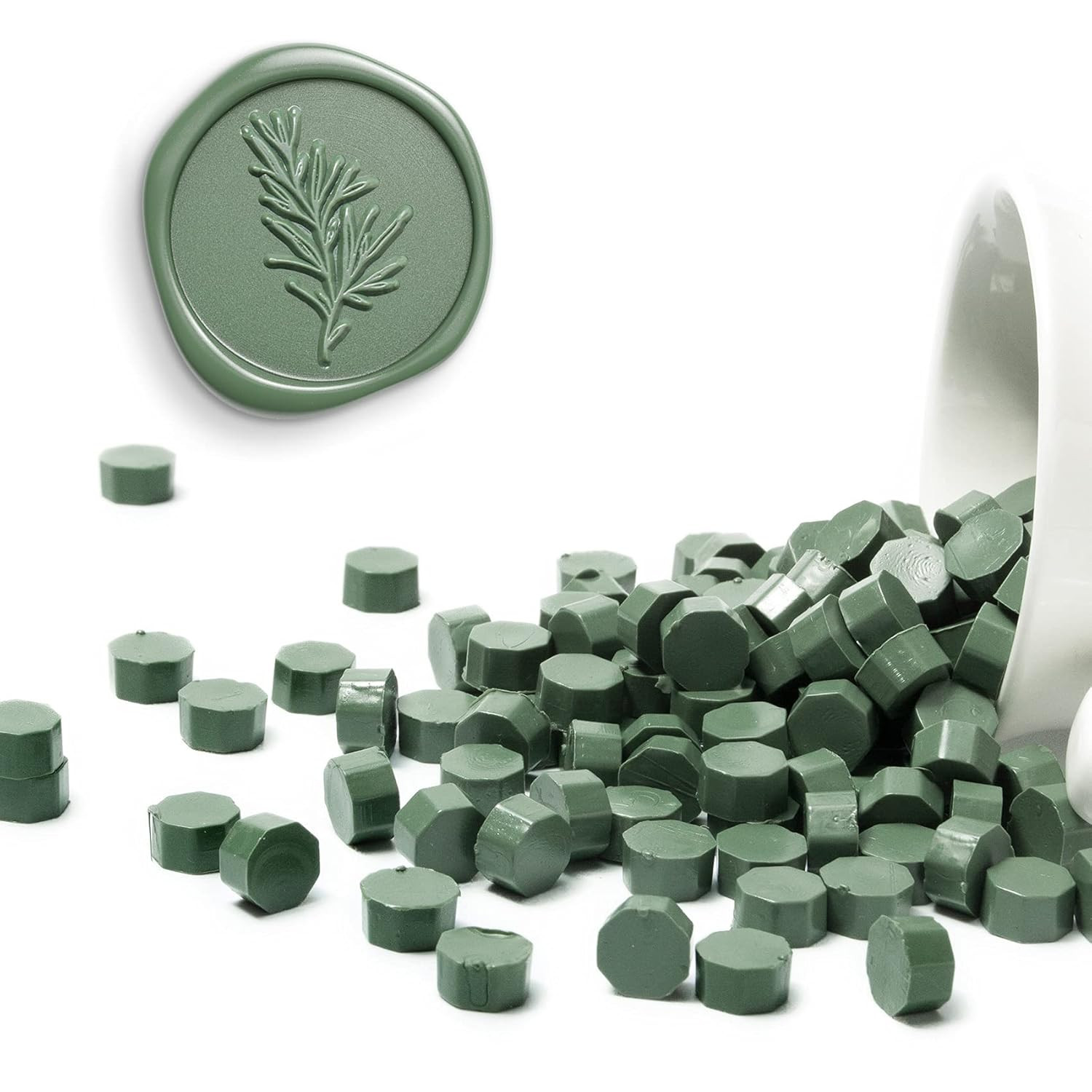 UNIQOOO 180 Pcs Dark Olive Green Sealing Wax Beads Nuggets for Wax Seal Stamp - Perfect for Weddi... | Amazon (US)