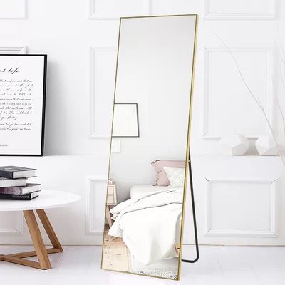 Mellville Modern Full Length Mirror Ebern Designs Finish: Gold | Wayfair North America