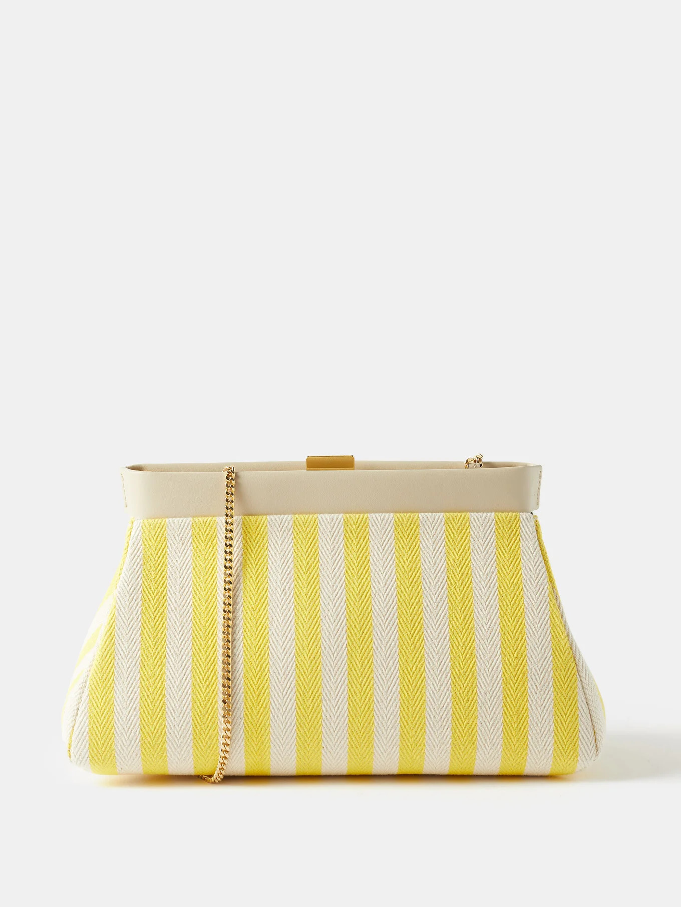 Cannes striped-canvas clutch bag | Matches (US)