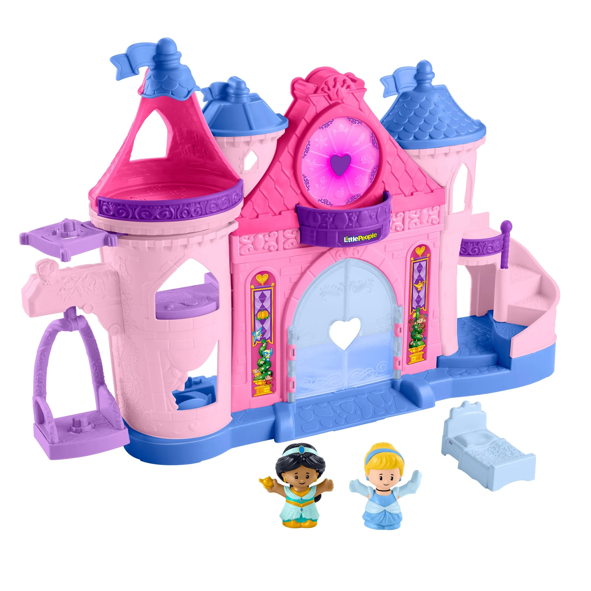 Disney Princess Magical Lights & Dancing Castle Little People Toddler Playset, 2 Figures | Walmart (US)