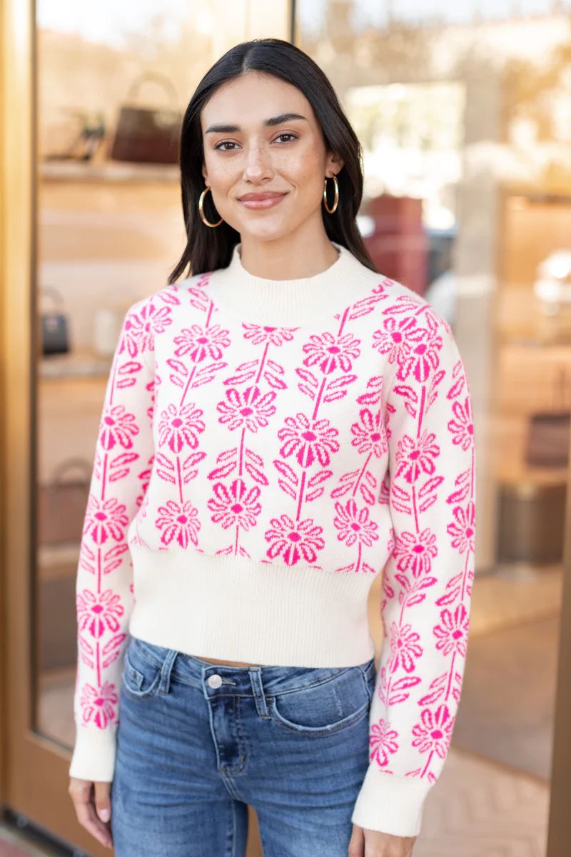 Paisley Sweater- Pink | Avara