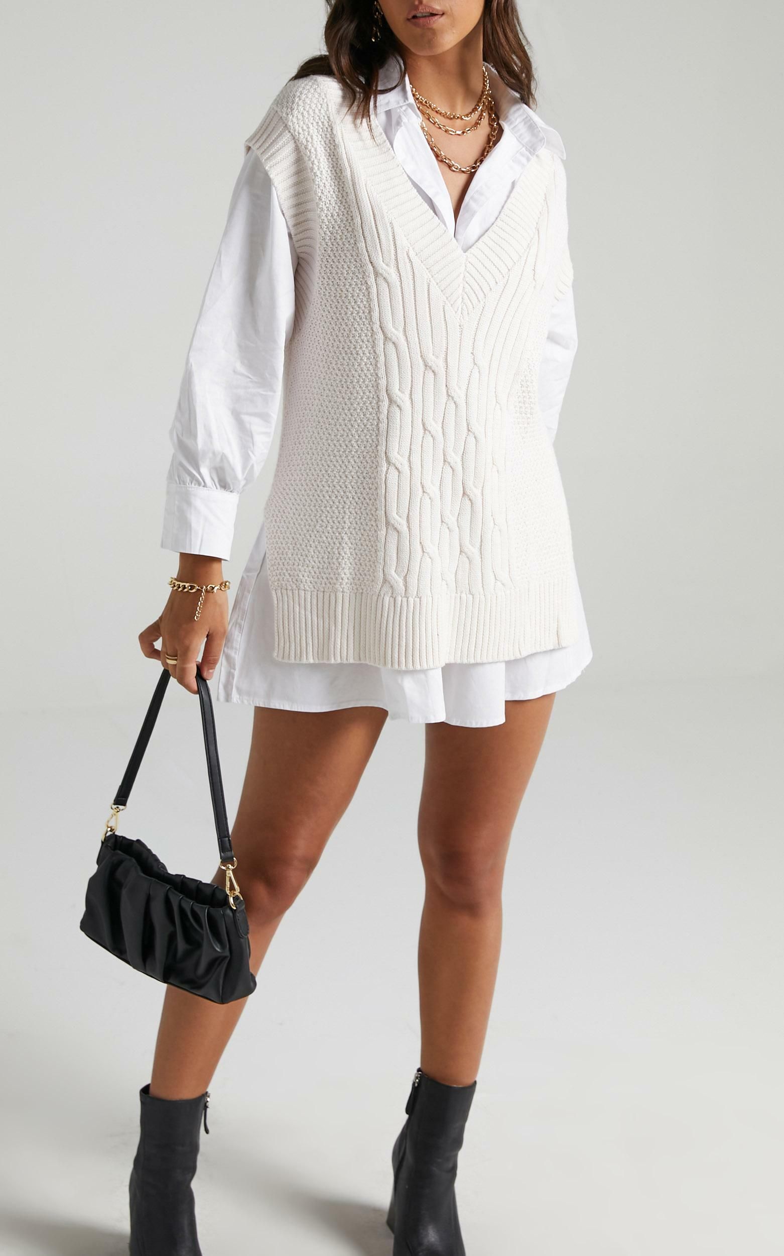 Cadha Knit Vest in Cream | Showpo - deactived