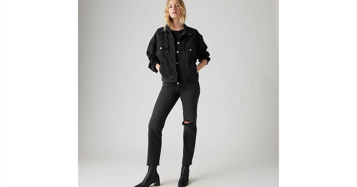 Wedgie Straight Fit Women's Jeans - Black | Levi's® US | LEVI'S (US)