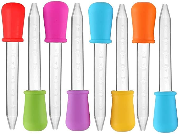 SKEMIX 8 Pack Liquid Droppers Silicone 5ml Clear Liquid Medicine Eye Dropper with Bulb Tip for Ki... | Amazon (US)