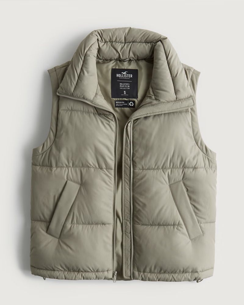 Women's Oversized Puffer Vest | Women's Jackets & Coats | HollisterCo.com | Hollister (US)