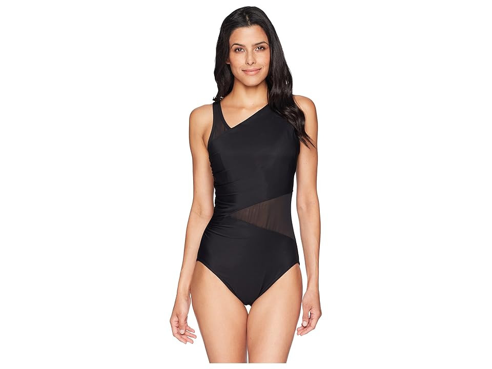 Miraclesuit Illusionist Azura One-Piece (Black) Women's Swimsuits One Piece | Zappos